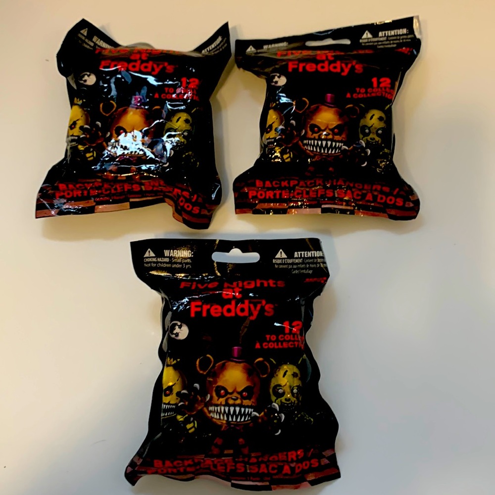 Five Nights At Freddy's Backpack Hangers Series 2 Blind Bag bundle of (3) packs